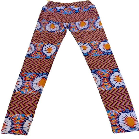 LuLaRoe Multi-Colored Printed Leggings; Stretch; Size S/M - Picture 1 of 5
